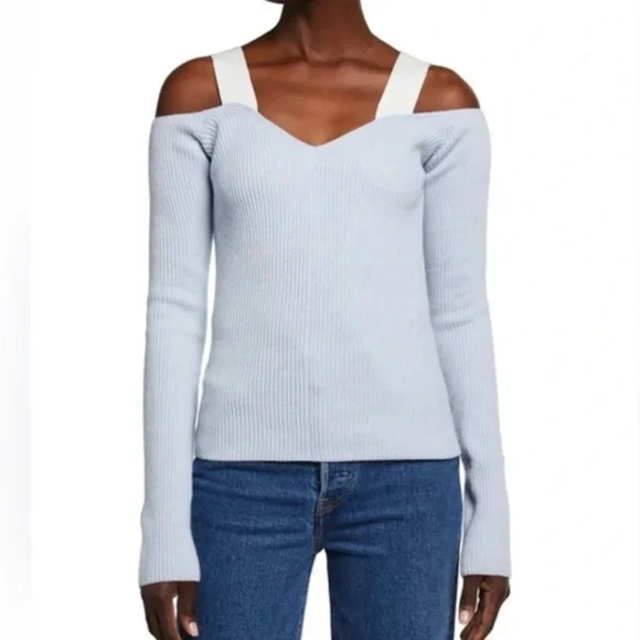HELMUT LANG Strap V-neck Long-sleeve
Sweater | Cyber Blue XS - Picture 10 of 10